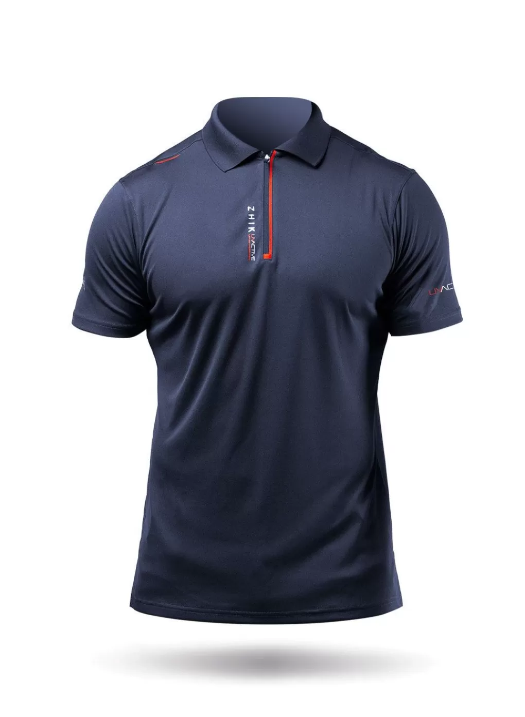 Heren Zhik Uvactive Sportpolo Met Rits Voor Heren - Marineblauw